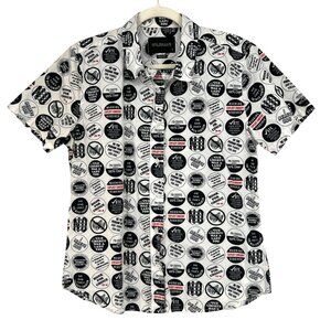 Wildfang RARE Protest Collection Feminist Slogan Shirt White Black Size Medium